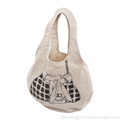 Canvas Shopping Bag with Beautiful Arc Body Design and Special Shoulder Straps